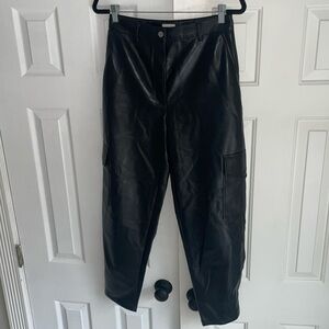 Wilfred Aritzia high rise leather trousers